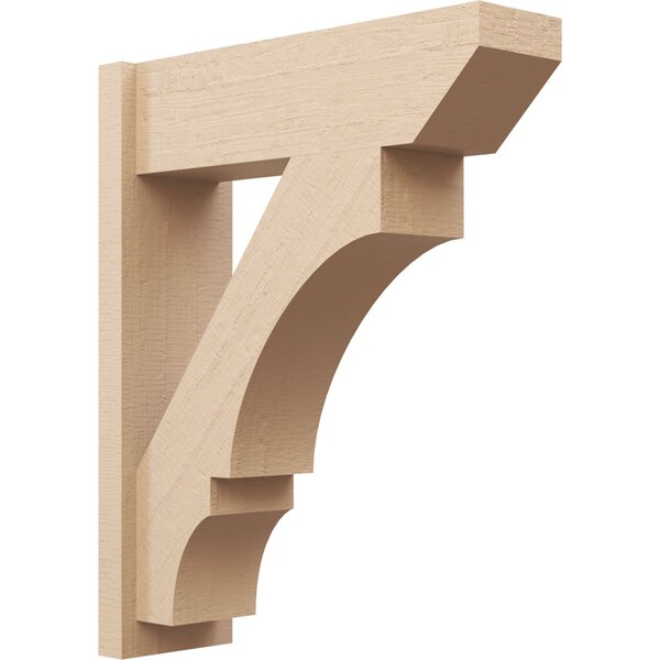 Ekena Millwork 8-in W x 26-in D x 32-in H Balboa Slat Rough Cedar Woodgrain TimberThane Outlooker, Primed Tan OUTUR080X26X32BOA24RCPR - main